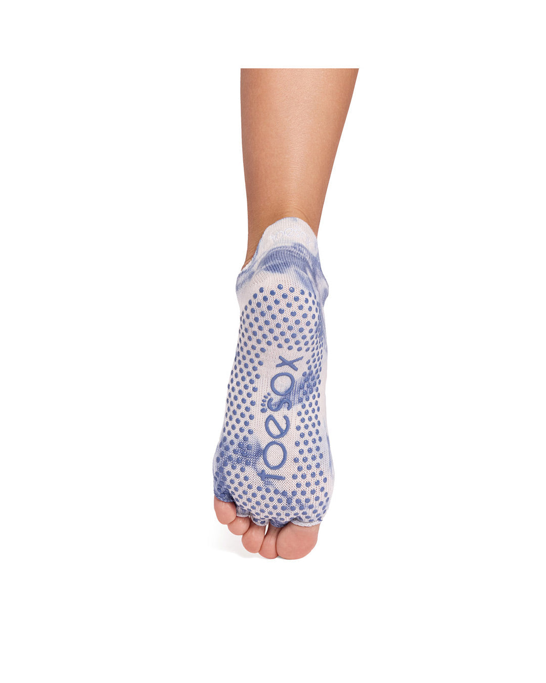 TOESOX Grip Half Toe Low Rise - Soft Blue Tie Dye