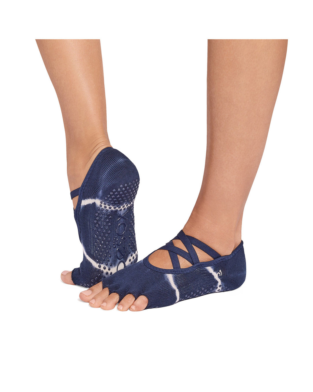 TOESOX Grip Half Toe Elle - Soul Blue Tie Dye Stripe