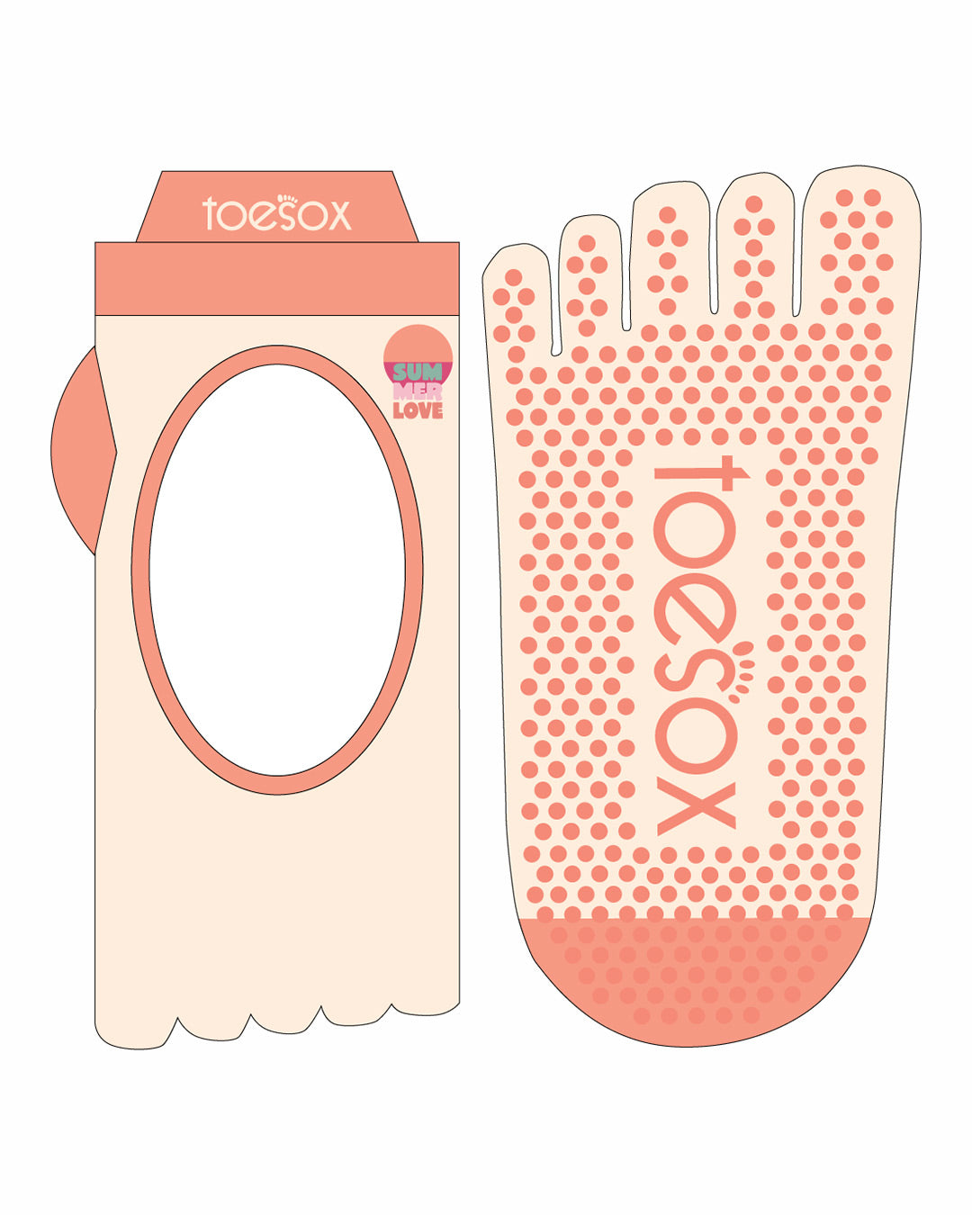 TOESOX Ultra Fine Knit Bellarina Full Toe - Summer Love