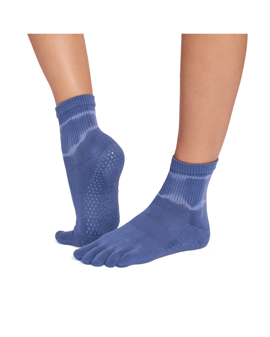 TOESOX Ultra Fine Knit Melody Full Toe - Soft Blue Tie Dye Stripe