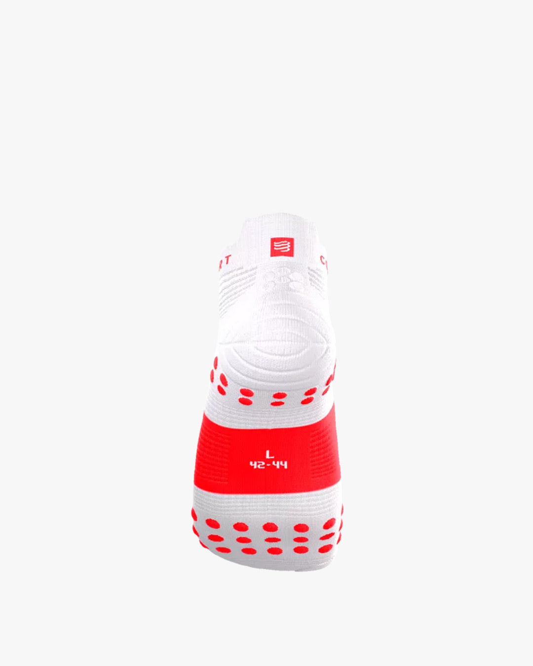 Compressport Unisex's Pro Racing Socks v4.0 Run Low - Ironman 2026 - L1 - White/Neon Red