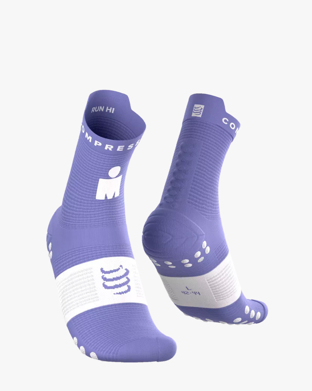Compressport Unisex's Pro Racing Socks v4.0 Run High - Ironman 2026 - L1 - Jacaranda White