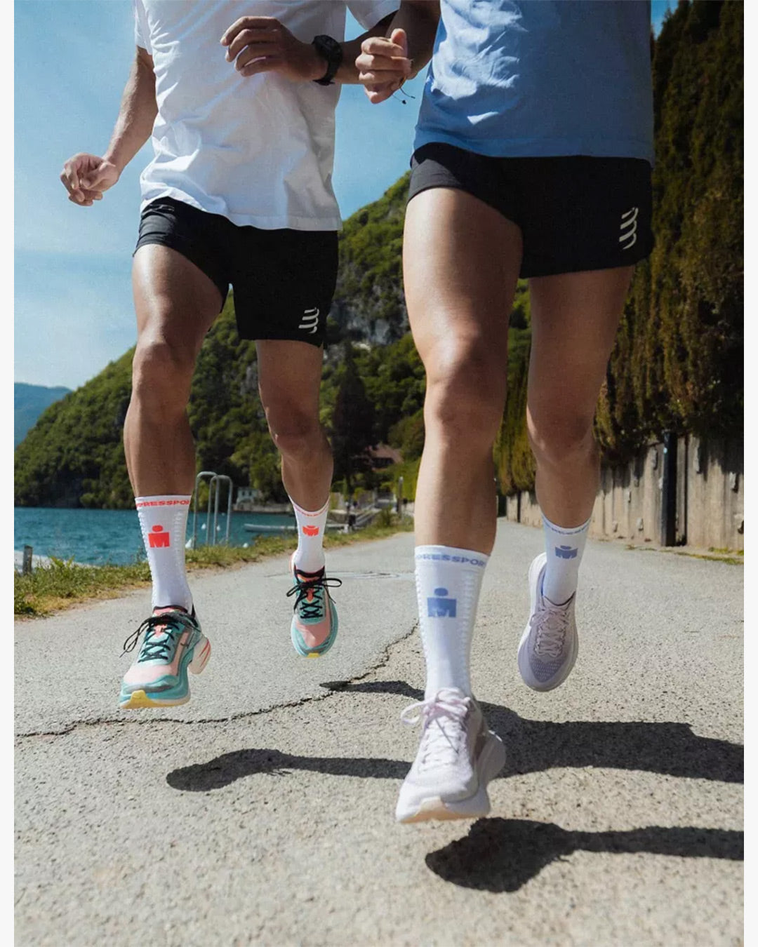 Compressport Unisex's Pro Racing Socks v4.0 Run High - Ironman 2026 - L1 - Jacaranda White