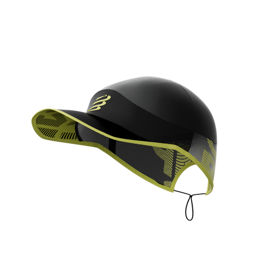 Compressport Unisex's Pro Racing Cap - Black/White/Safety Yellow