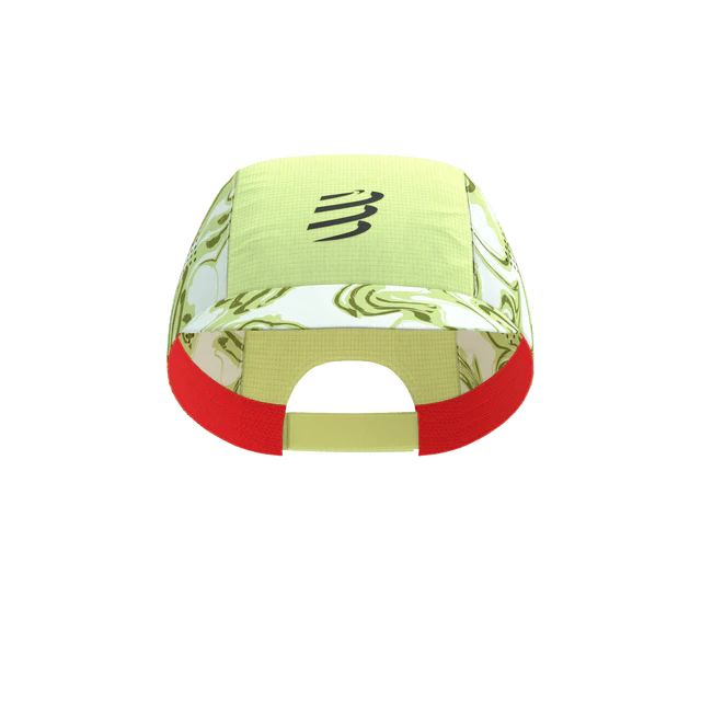 Compressport Unisex's Pro Racing Cap - Green Camo/Fluo Red