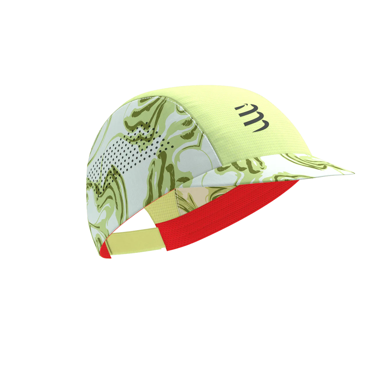 Compressport Unisex's Pro Racing Cap - Green Camo/Fluo Red