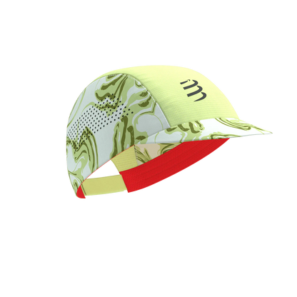 Compressport Unisex's Pro Racing Cap - Green Camo/Fluo Red