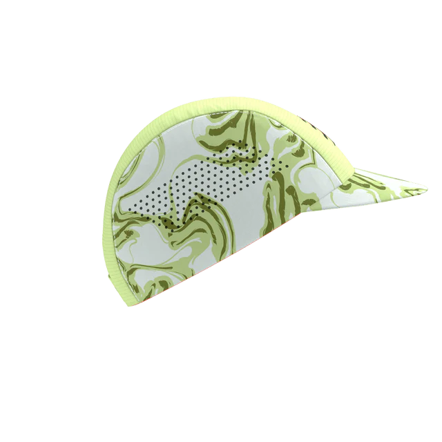 Compressport Unisex's Pro Racing Cap - Green Camo/Fluo Red