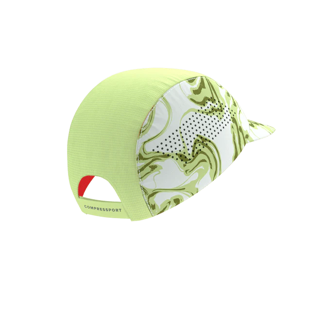 Compressport Unisex's Pro Racing Cap - Green Camo/Fluo Red