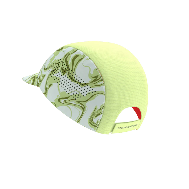 Compressport Unisex's Pro Racing Cap - Green Camo/Fluo Red