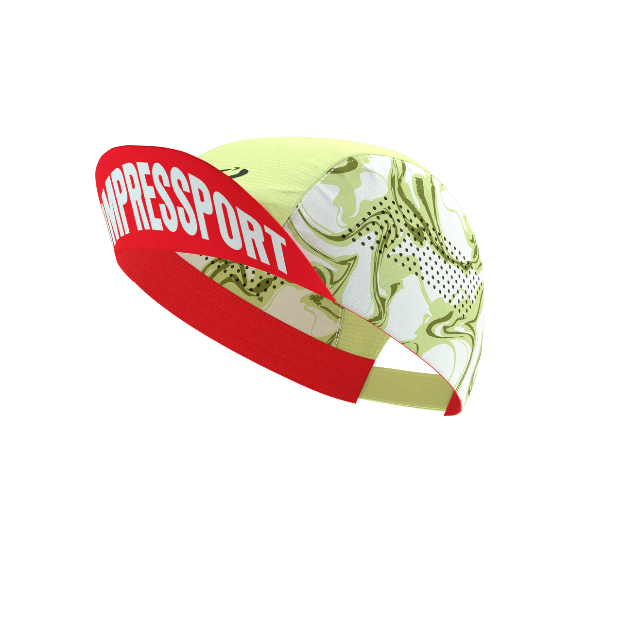 Compressport Unisex's Pro Racing Cap - Green Camo/Fluo Red