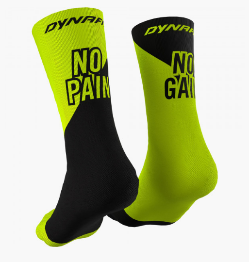 Dynafit No Pain No Gain Socks - Neon Yellow Black Out