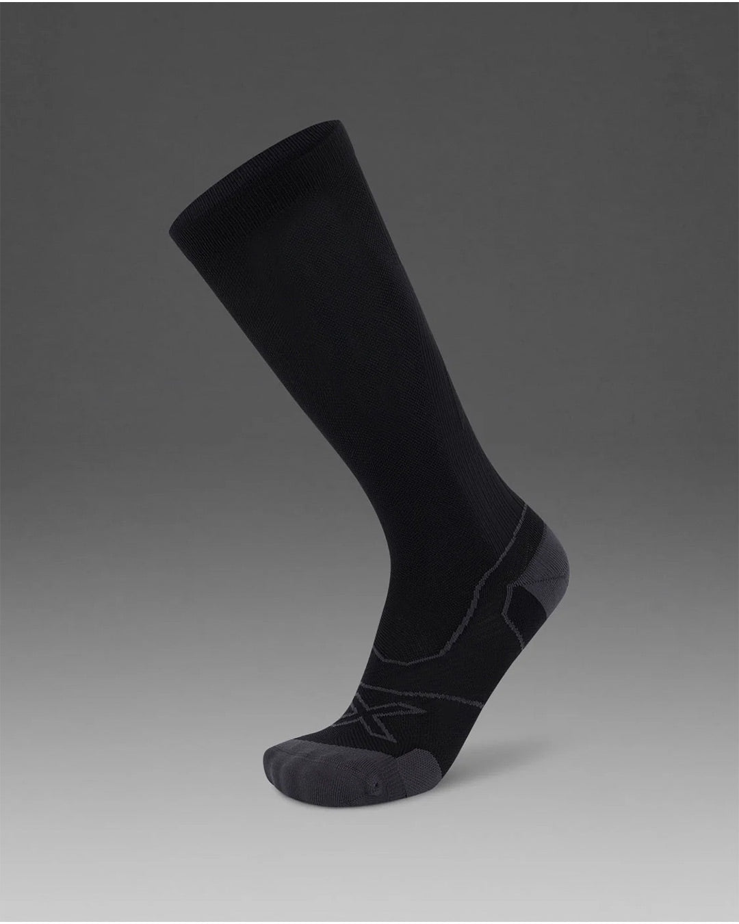 2XU Unisex's Vectr Cushion Full Length Socks - Black/Titanium