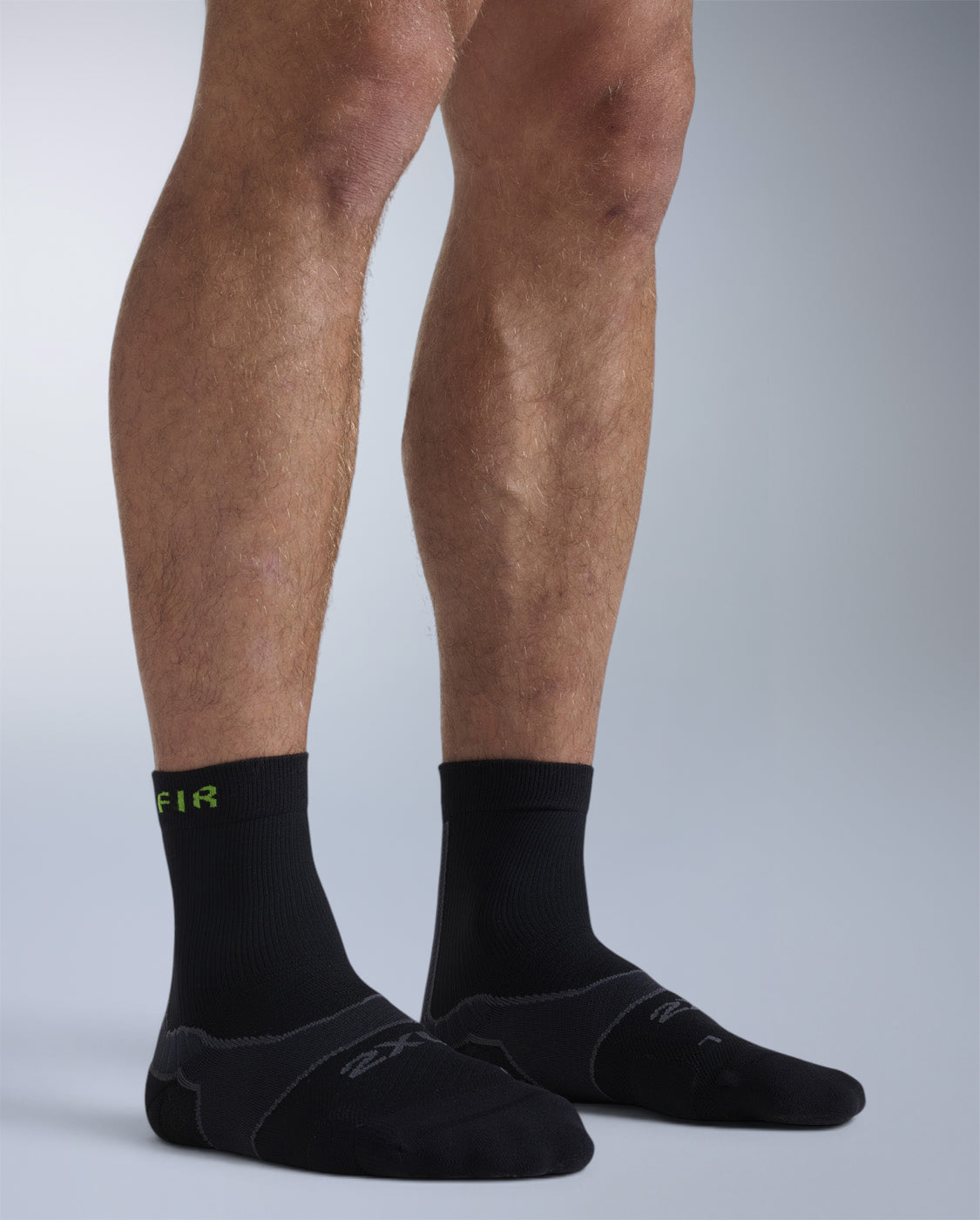 Recovery Achilles Crew Socks with FIR - Grey/Black