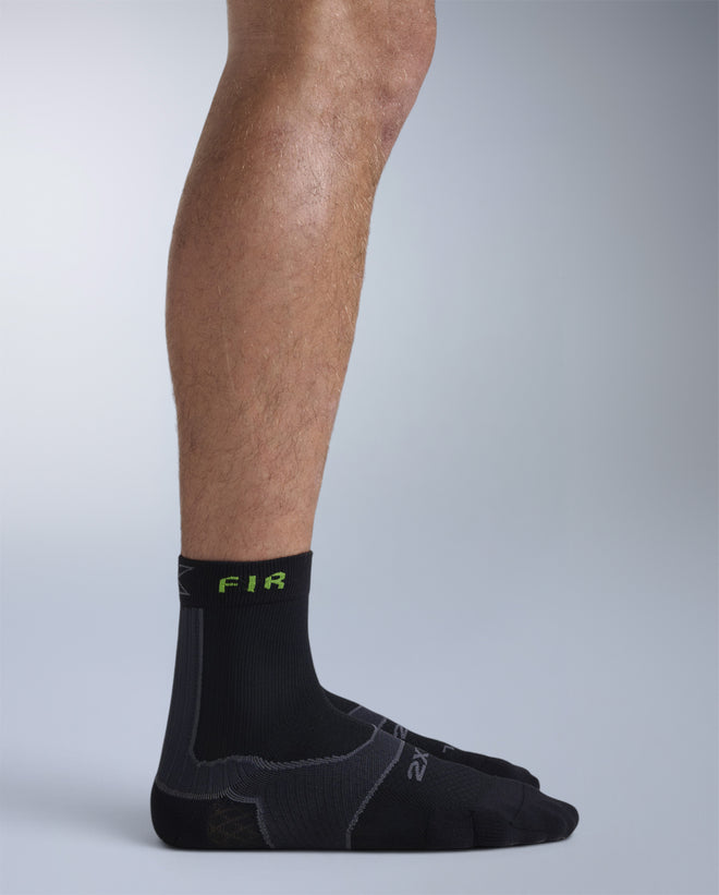 Recovery Achilles Crew Socks with FIR - Grey/Black