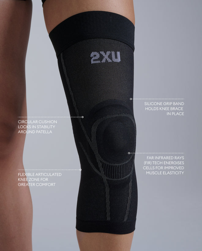 2XU Unsiex's Pain Relief Knee Brace - Grey/Black