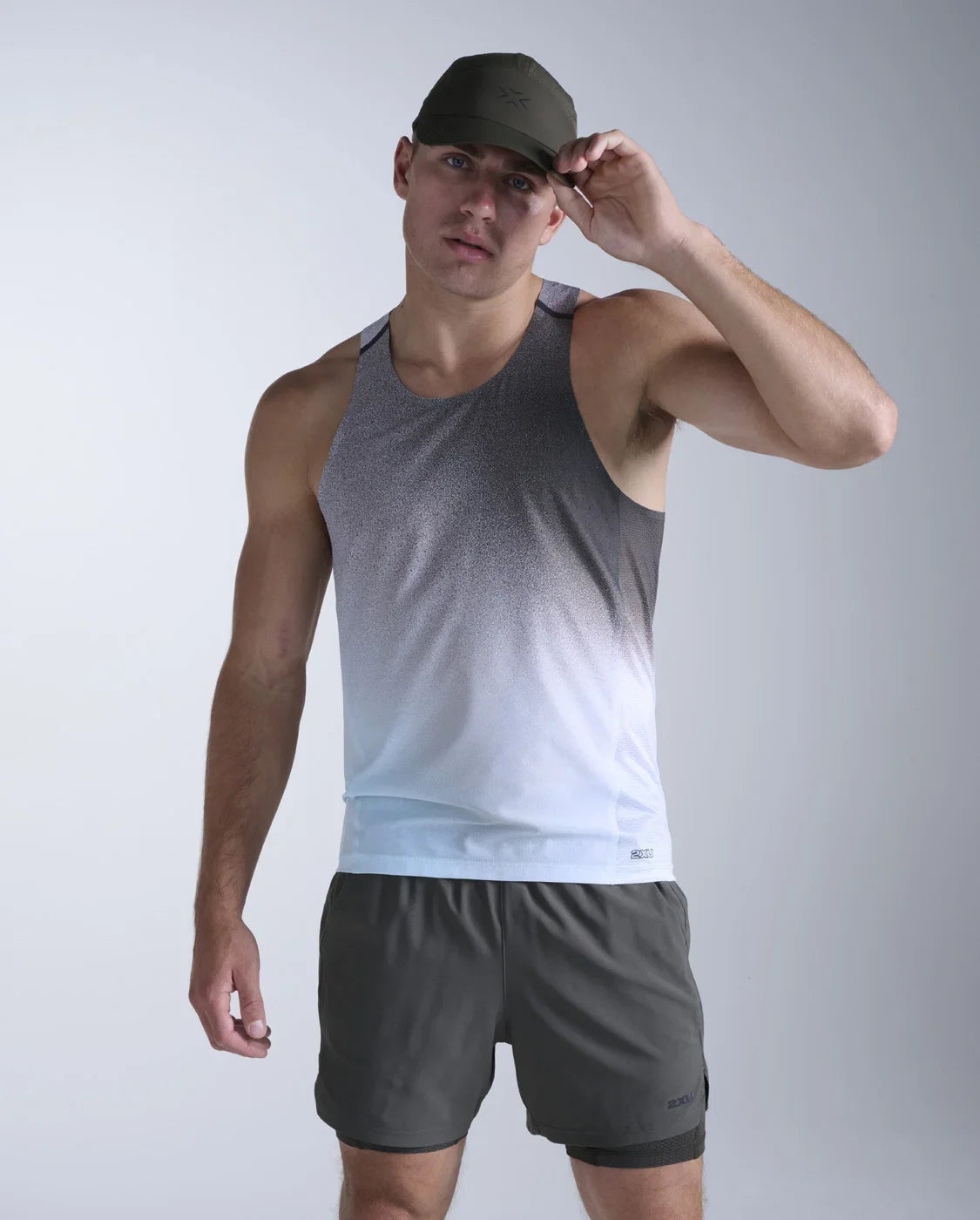 2XU Unisex's Hybrid Cap - Flint/Flint