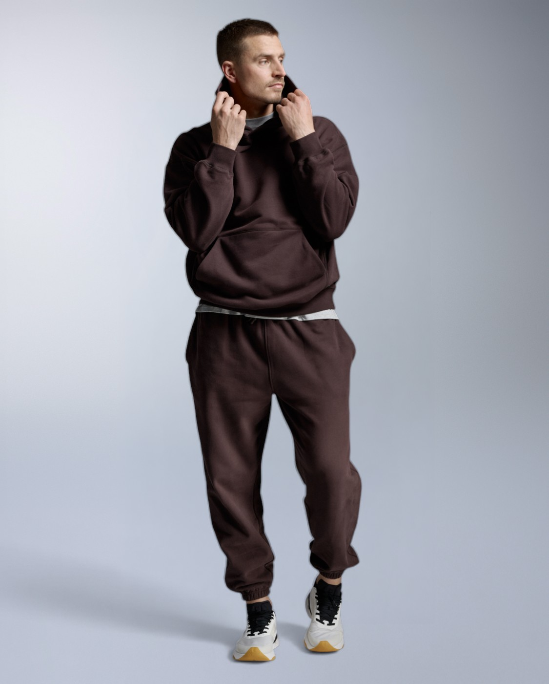 2XU Unisex's EZ Oversized Organic Cotton Hoodie - Bark/Bark