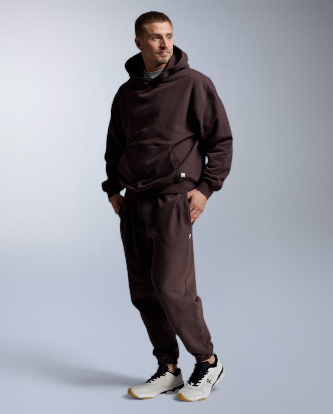 2XU Unisex's EZ Oversized Organic Cotton Hoodie - Bark/Bark