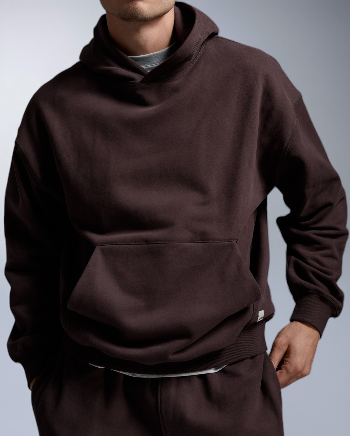 2XU Unisex's EZ Oversized Organic Cotton Hoodie - Bark/Bark