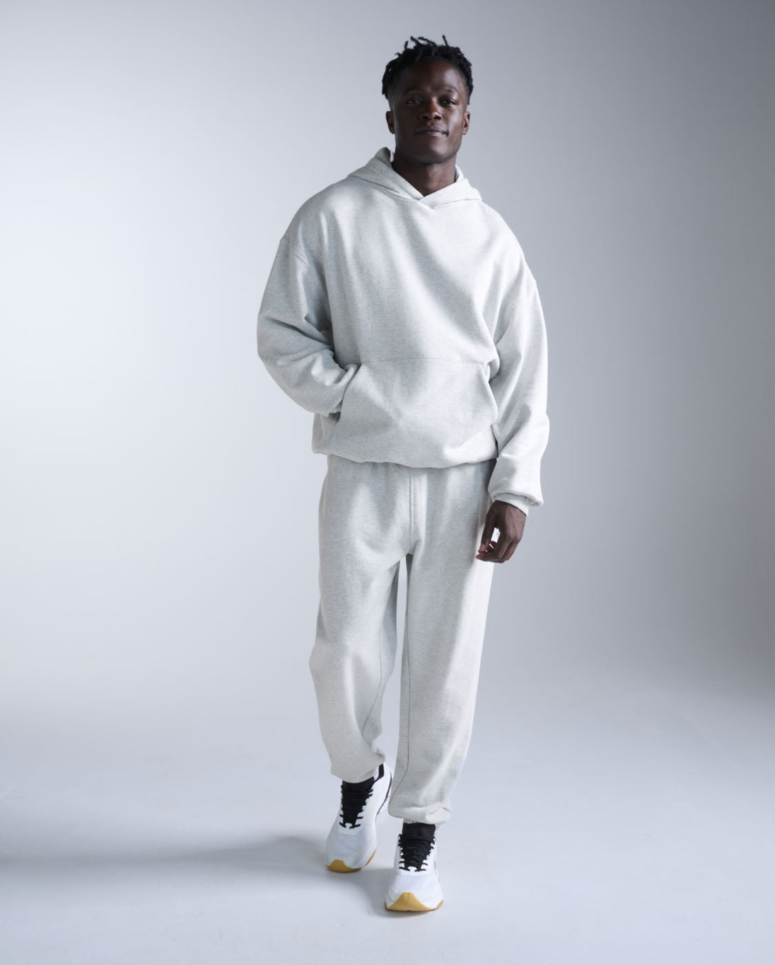 2XU Unisex's EZ Oversized Organic Cotton Hoodie - Grey Marle/Grey Marle