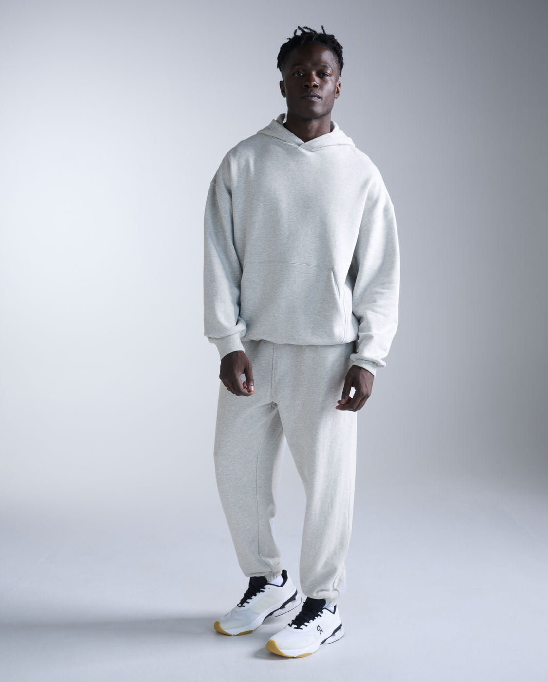 2XU Unisex's EZ Oversized Organic Cotton Hoodie - Grey Marle/Grey Marle