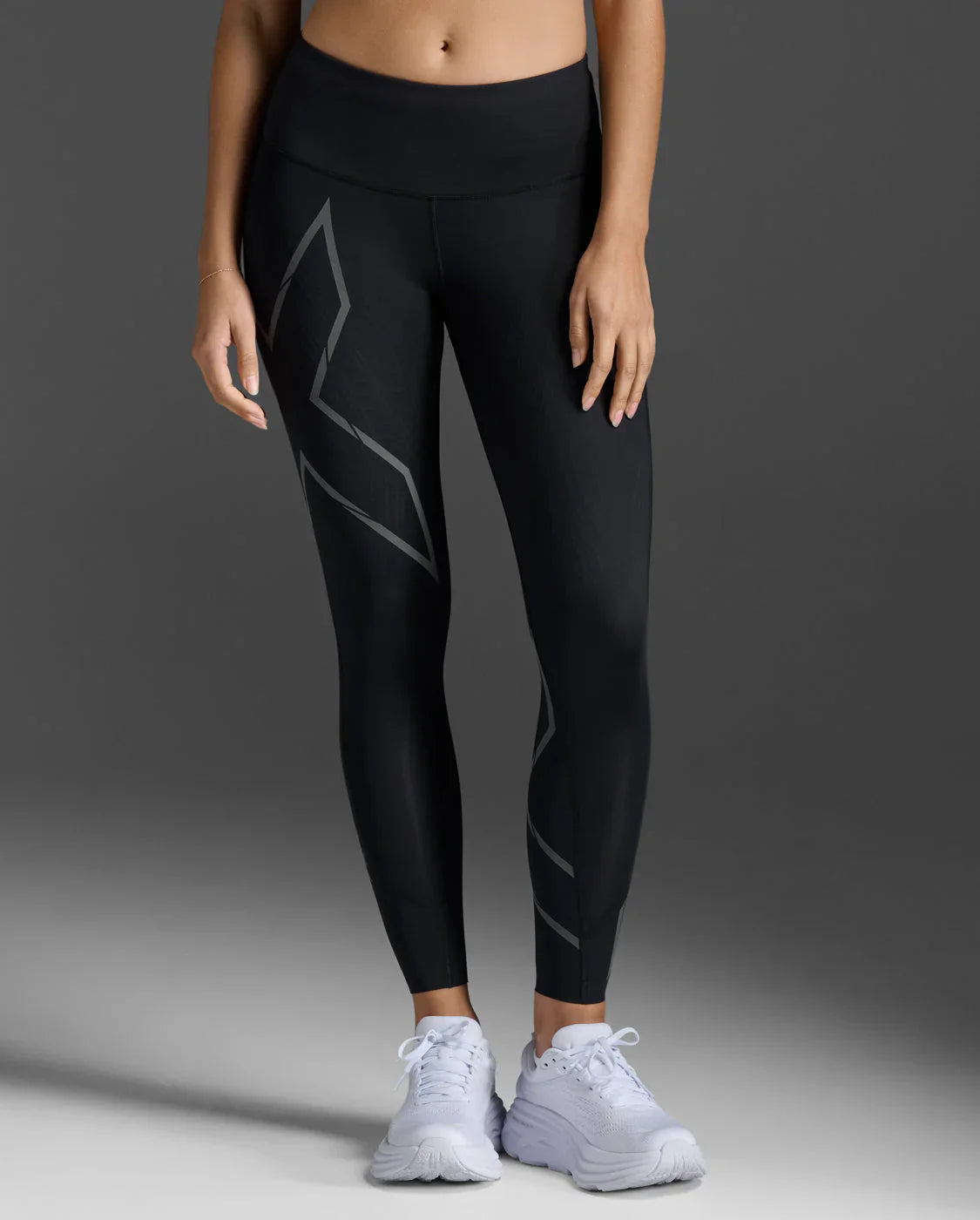 2XU Women's Light Speed Compression Mid-Rise Tights - BLK/BRF