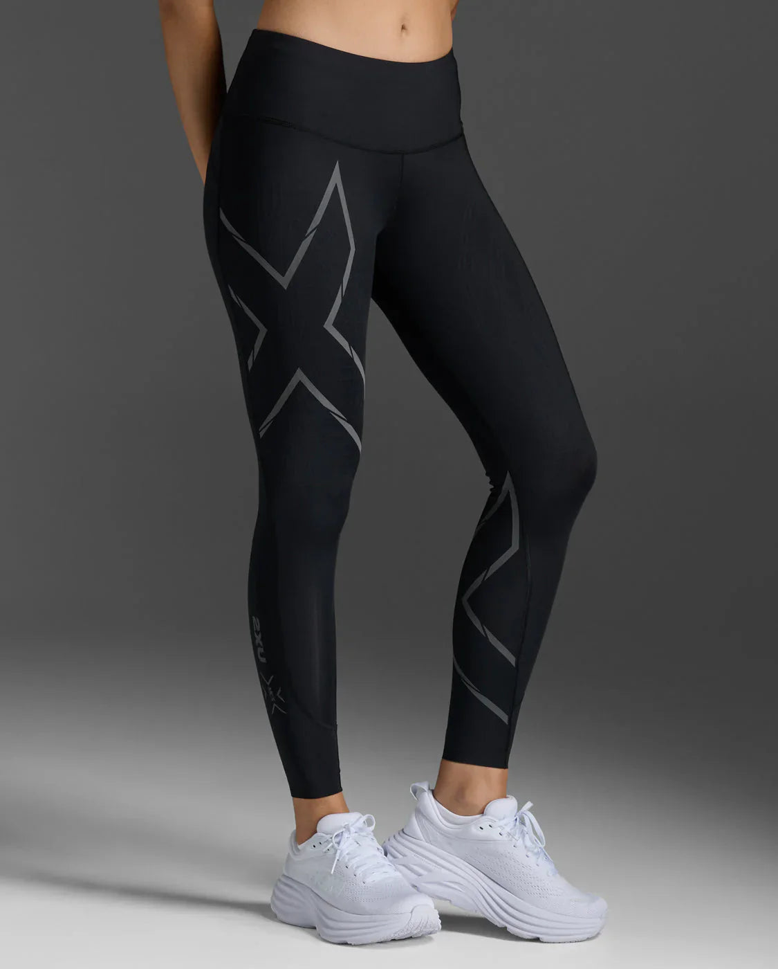 2XU Women's Light Speed Compression Mid-Rise Tights - BLK/BRF