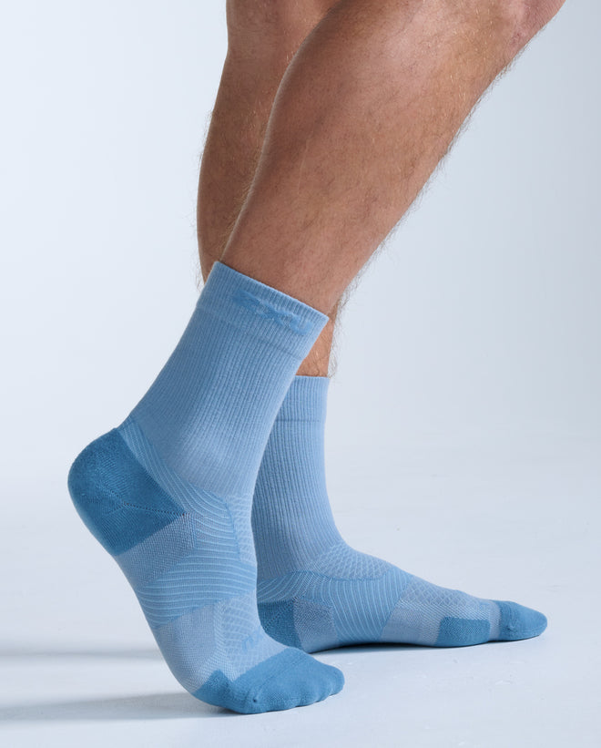 2XU Unisex's Vectr Light Cushion Merino Crew Socks - Bay/Blue Shade