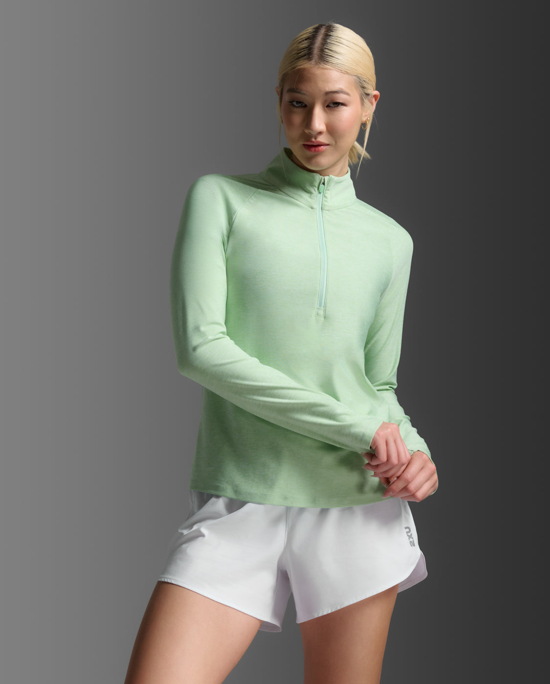 2XU Women's Aero 1/2 Zip - Digitalmint/Digitalmintreflect
