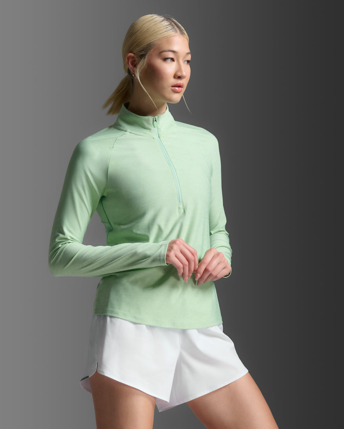 2XU Women's Aero 1/2 Zip - Digitalmint/Digitalmintreflect