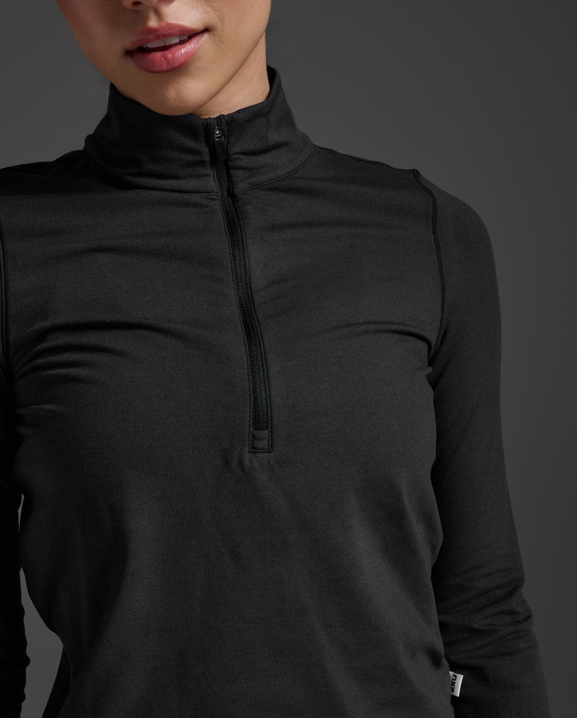 2XU Women's Flex Crop 1/2 Zip Long Sleeve - Black/Black