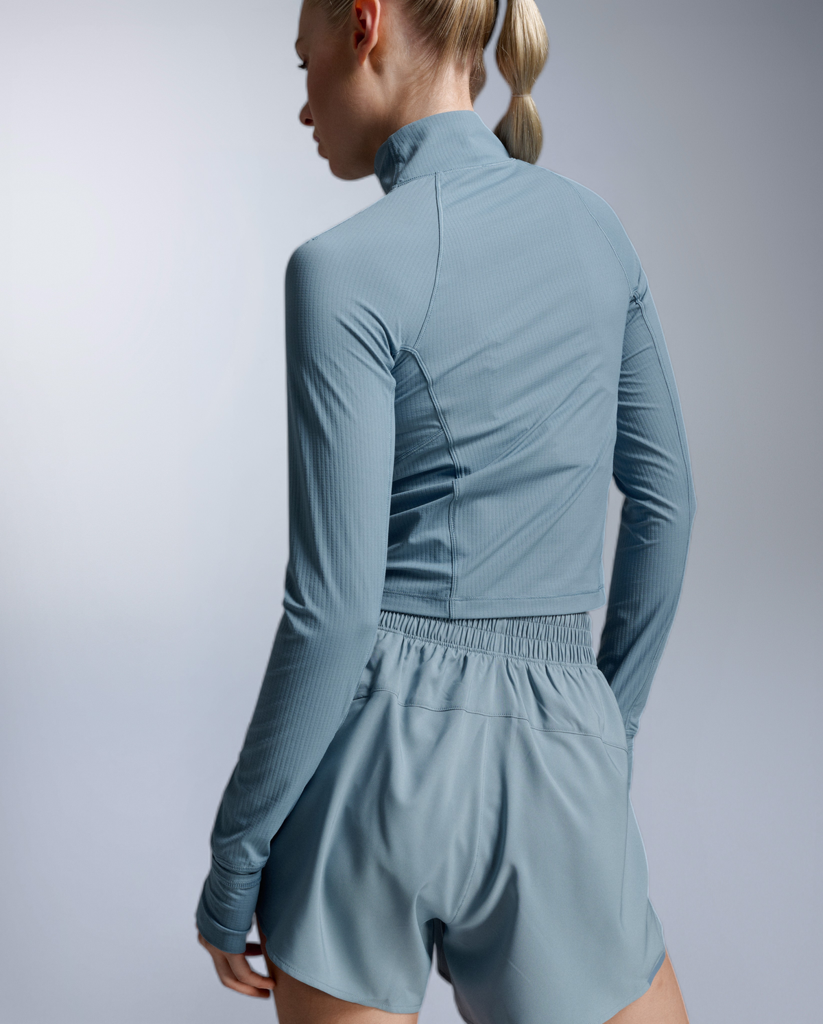 2XU Women's Aero Waffle 1/2 Zip - Blue Shade/Blue Shade Reflect