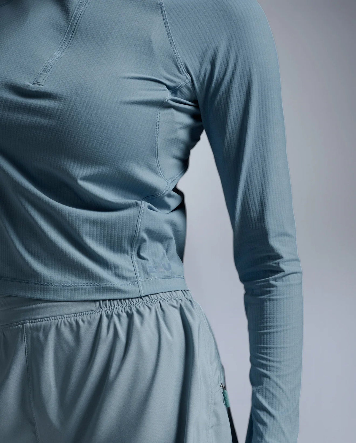 2XU Women's Aero Waffle 1/2 Zip - Blue Shade/Blue Shade Reflect
