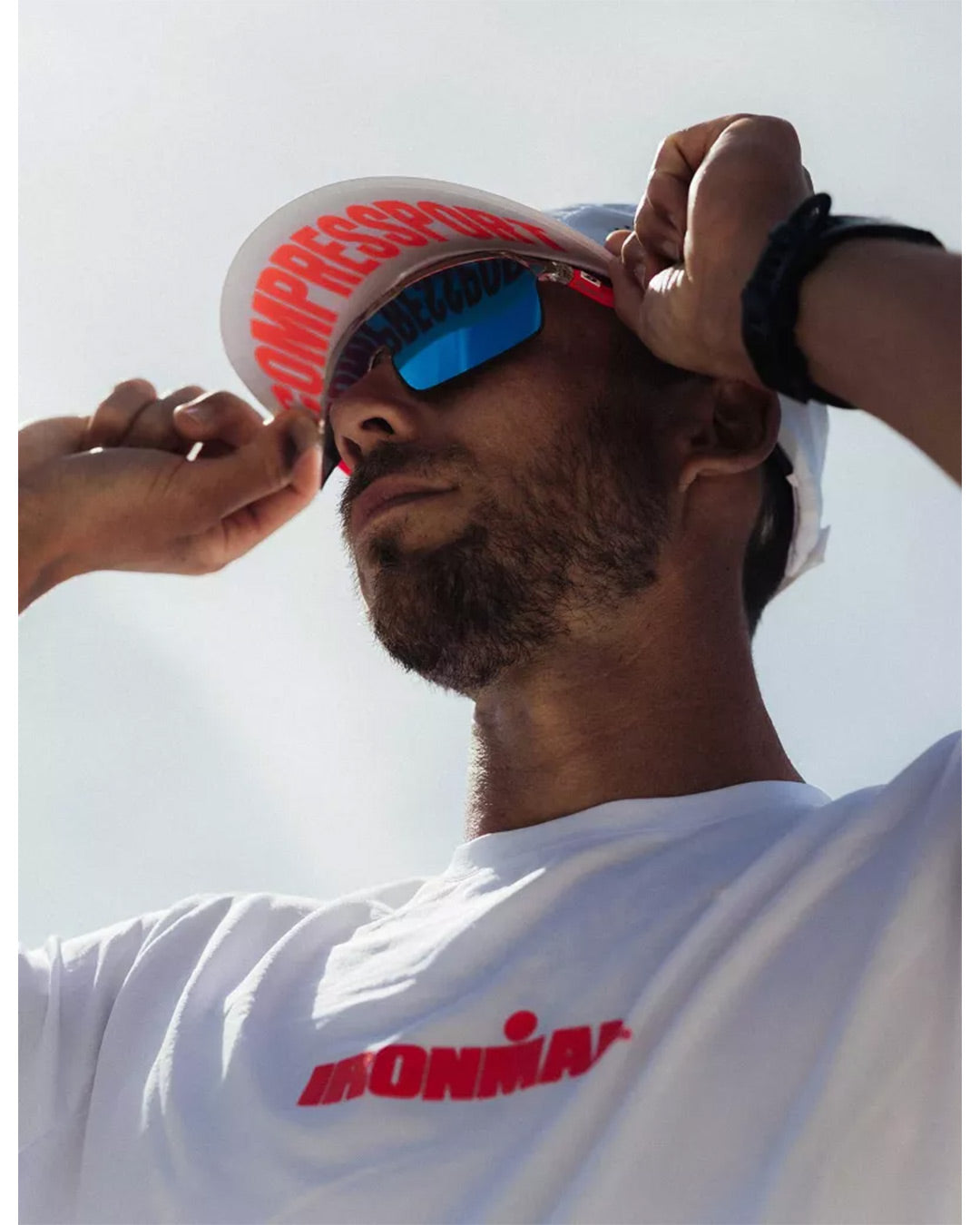 Compressport Unisex's Pro Racing Cap Ironman 2026 - L1 - White/Neon Red