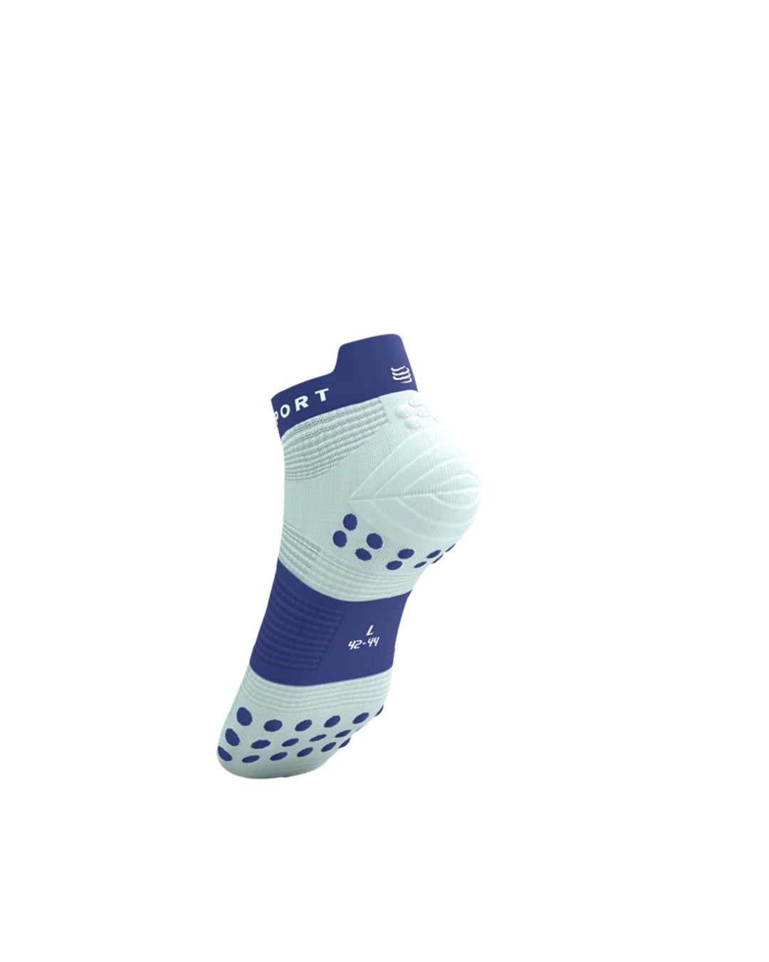 Compressport Unisex's Pro Racing Socks v4.0 Run High - Star White/Orient Blue