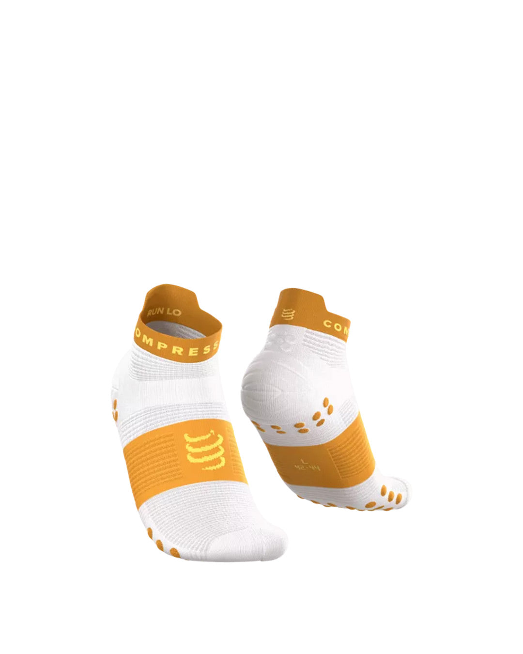 Compressport Unisex's Pro Racing Socks v4.0 Run Low - White/Sunflower