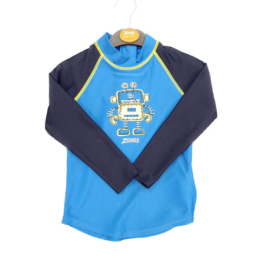 ZOGGS Boy's Long Sleeve Zip Sun Top Kids Ecolast - Autobot Print