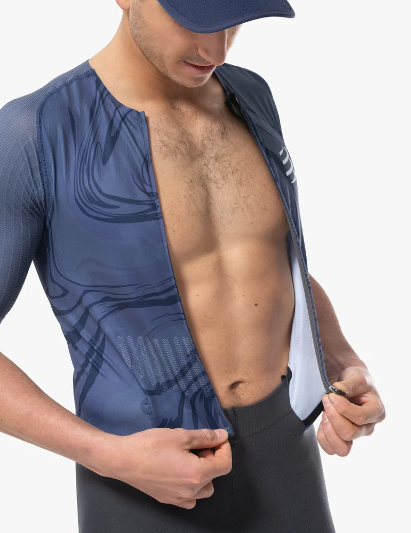 Compressport Men's AERO SS Trisuit - Indigo Print