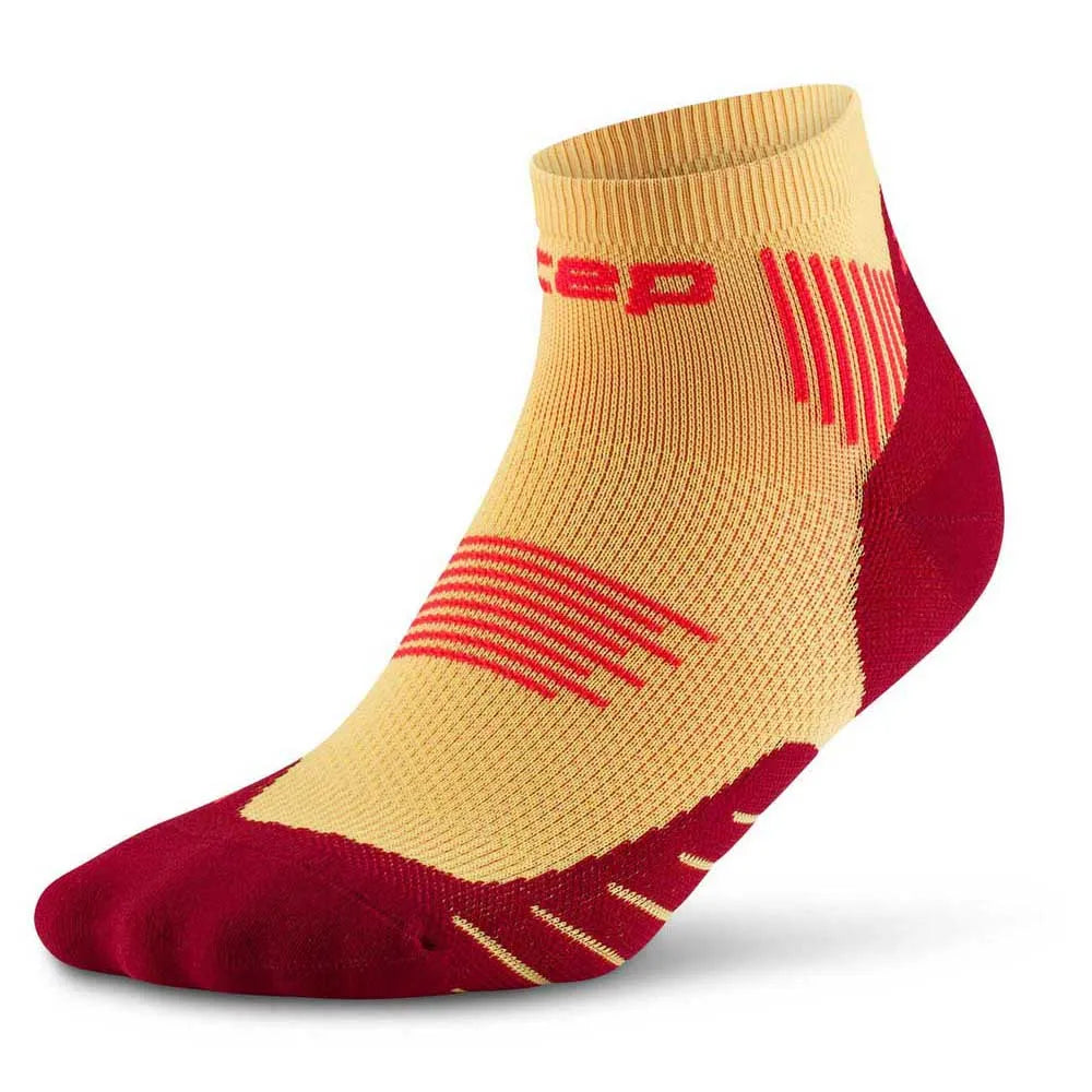 CEP Men's Run Socks Low Cut 5.0 - Marigold/Burgundy