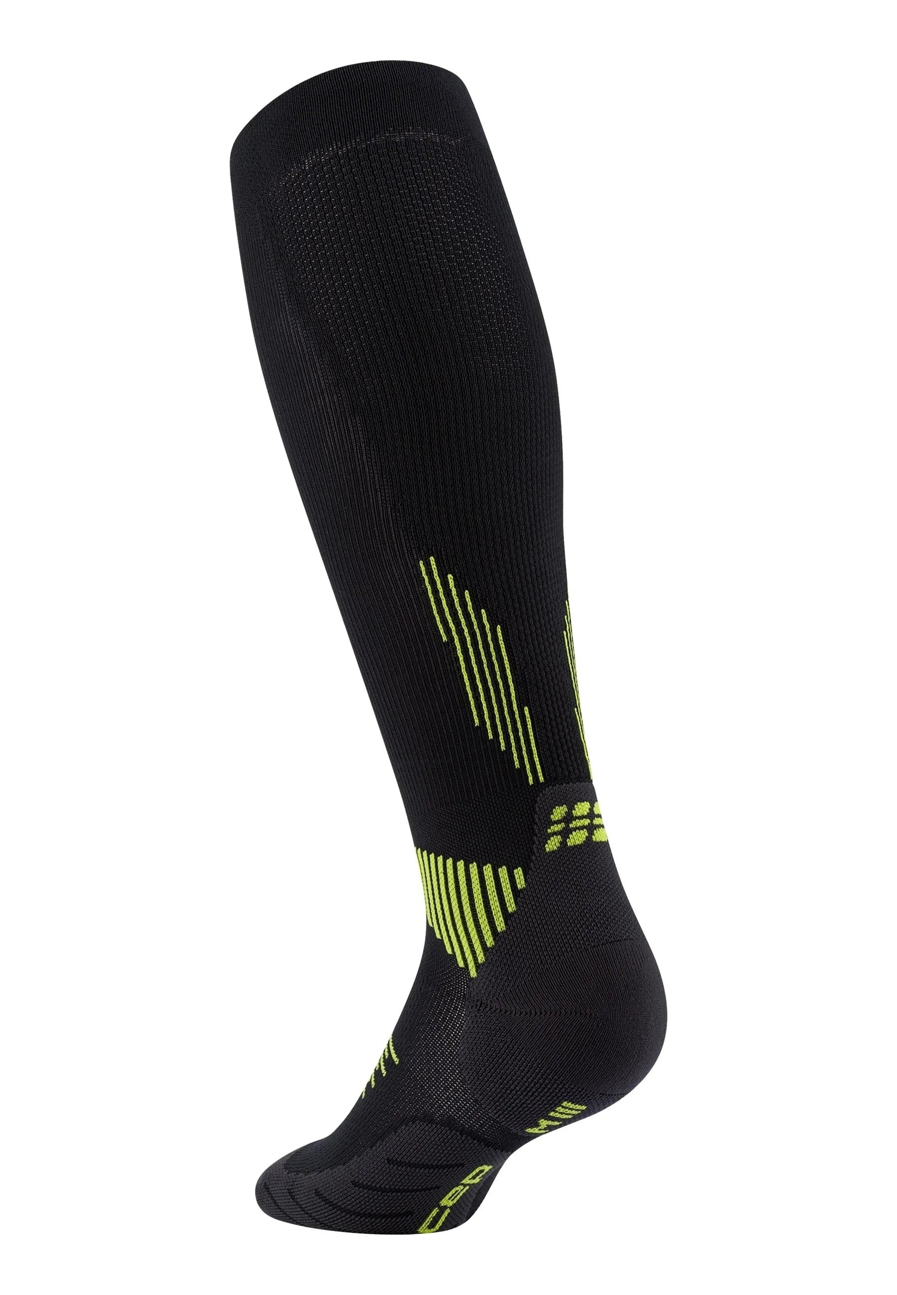 CEP Men's Run Socks Tall 5.0 - Black/Lime