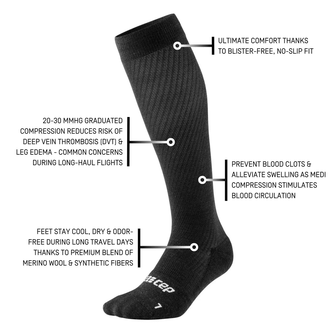 CEP Men's Flight Socks Tall - Black