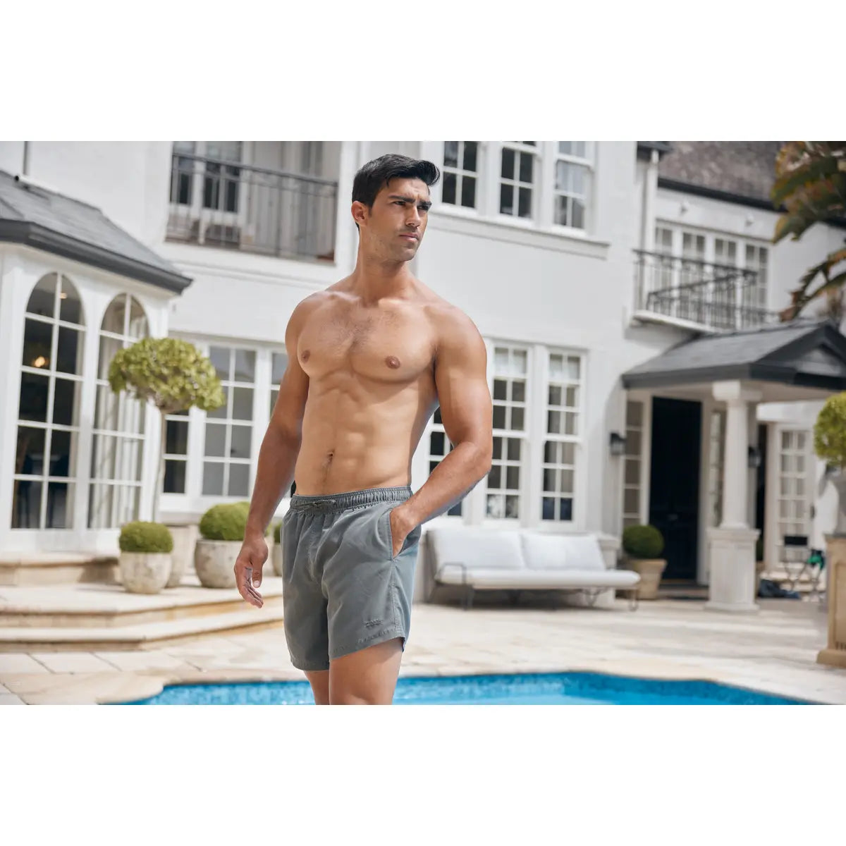 ZOGGS Men's Mosman Washed 15 inch Shorts - Khaki