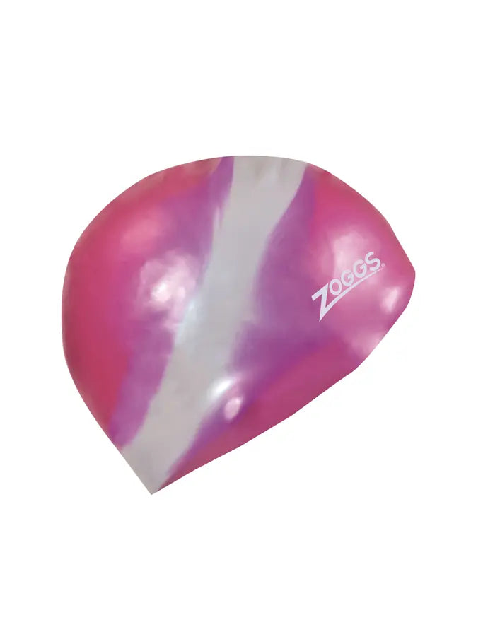 ZOGGS Multi Colour Silicone Swimming Cap - Pink/Silver