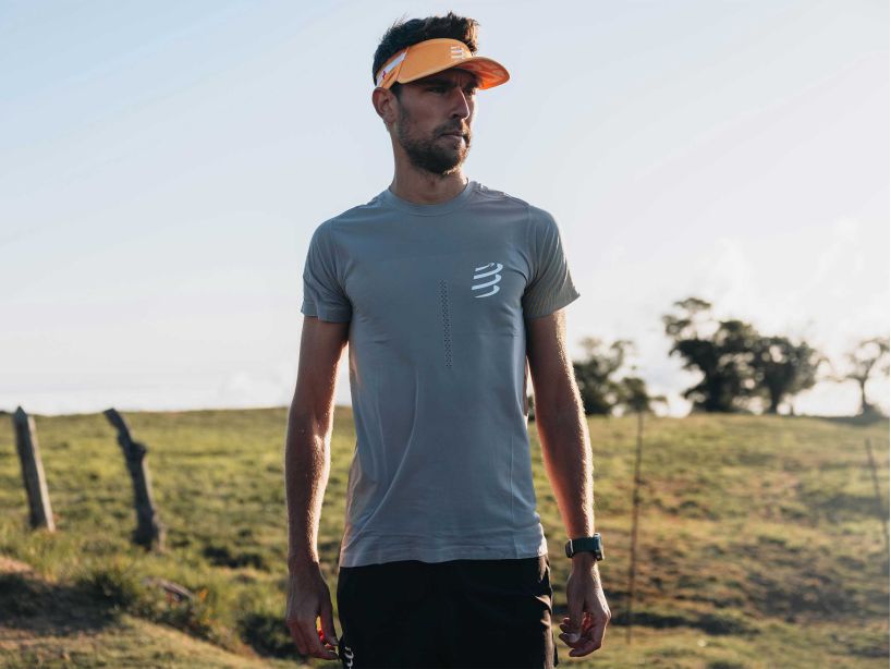 Compessport Men's Performance SS Tshirt - Alloy/Citrus