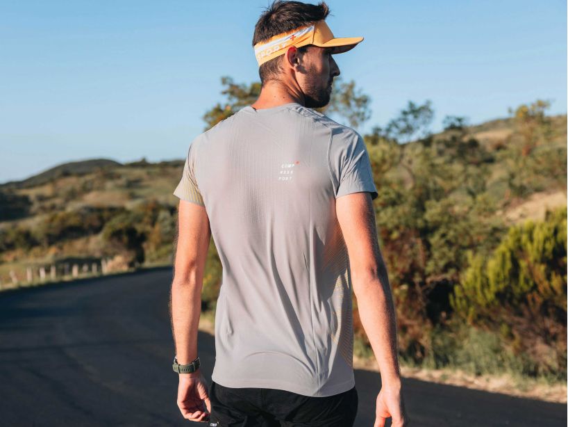 Compessport Men's Performance SS Tshirt - Alloy/Citrus