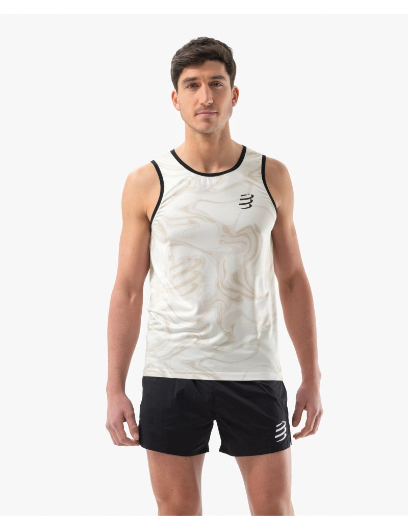 Compessport Men's Performance Singlet - Sugar/Como Print