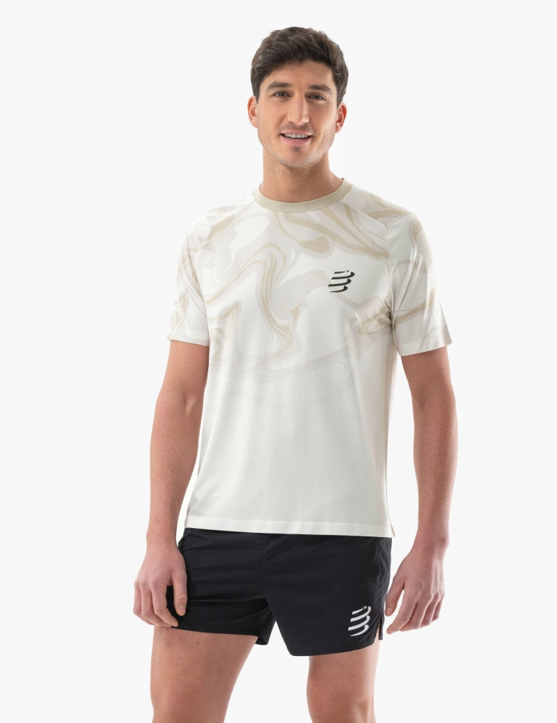 Compessport Men's Performance SS Tshirt - Sugar/Como Print