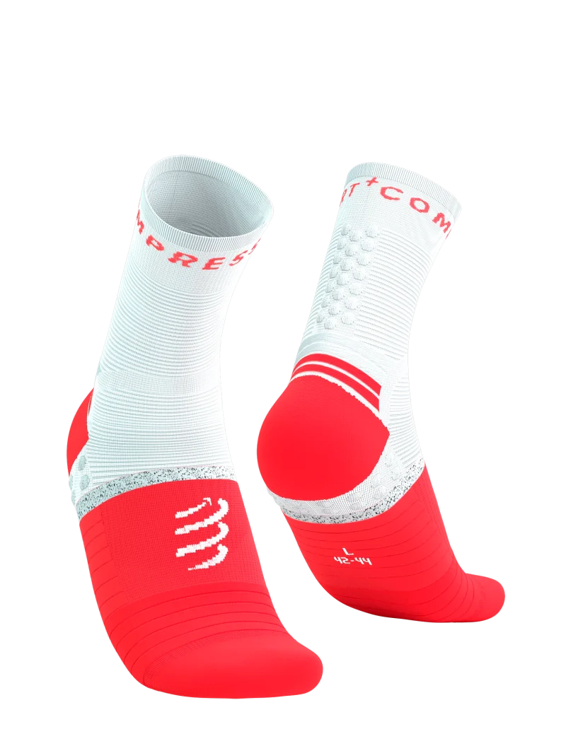 Compressport Unisex's Pro Marathon Socks v2.0 - Fluo Red/White