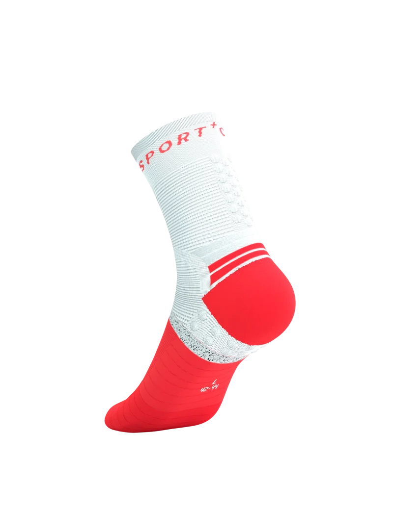 Compressport Unisex's Pro Marathon Socks v2.0 - Fluo Red/White